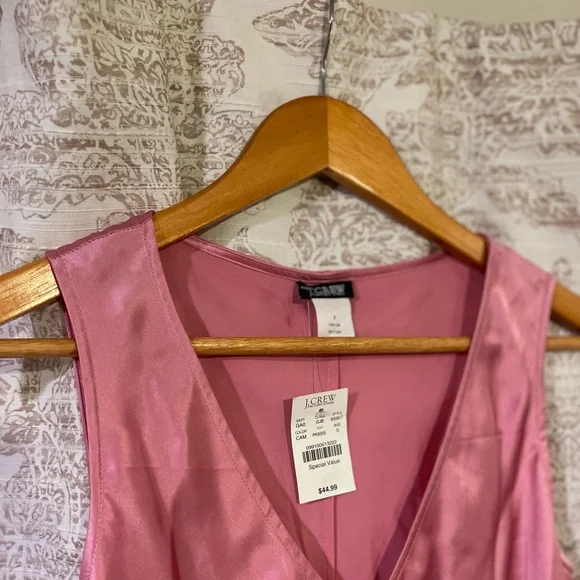 NWT Vintage Y2K J. Crew 100% Silk Cami Women’s size Small in Pink 2004 NEW OLD - Picture 4 of 8